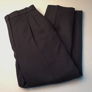 Worthington Womans High Rise Straight Leg 100% Wool Pants Size 14P Navy Blue
